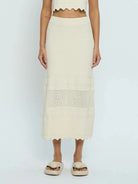 Kivari Sabela Knit Skirt Cream | Vagabond Apparel Boutique