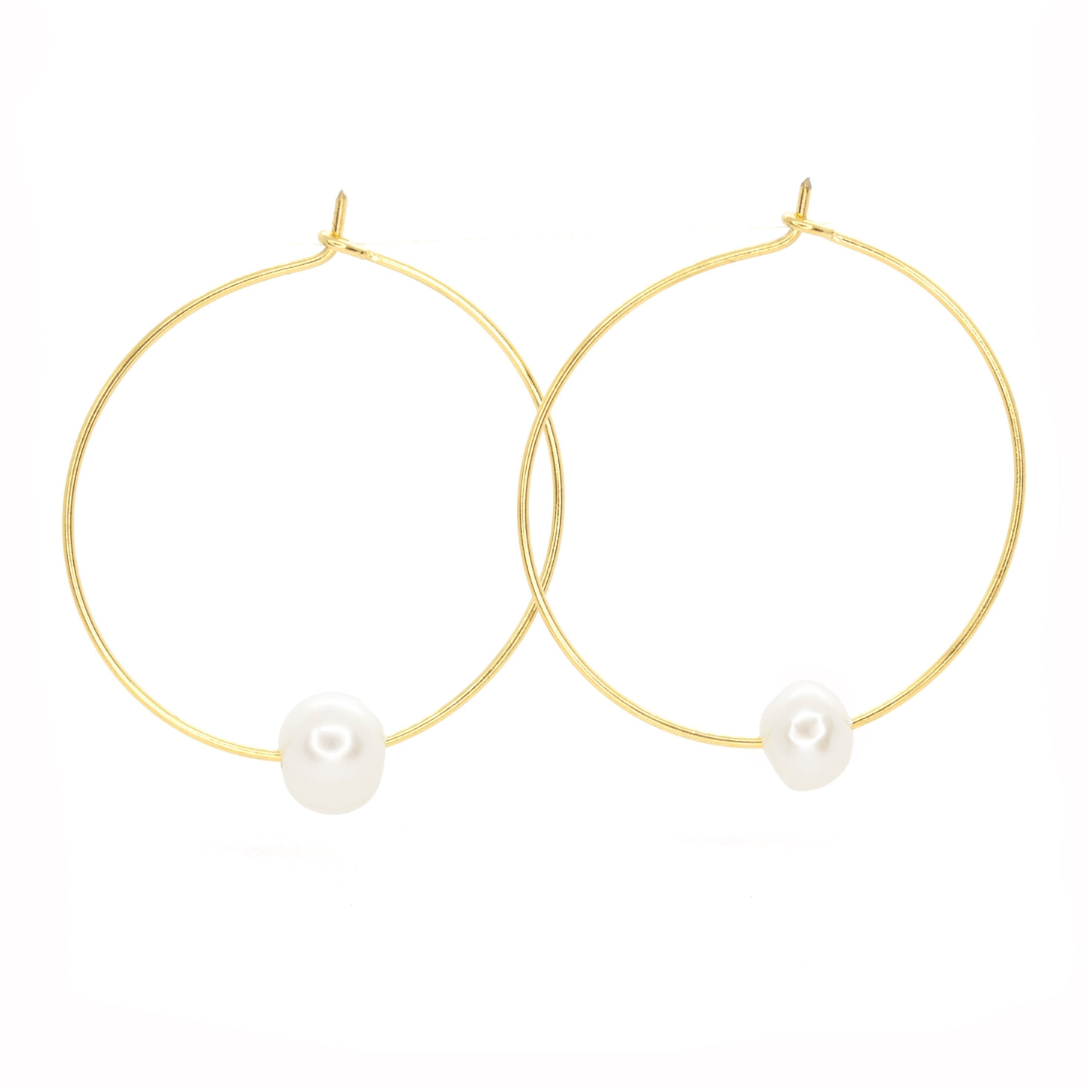 Salty Cali Pearl Hoops | Vagabond Apparel Boutique