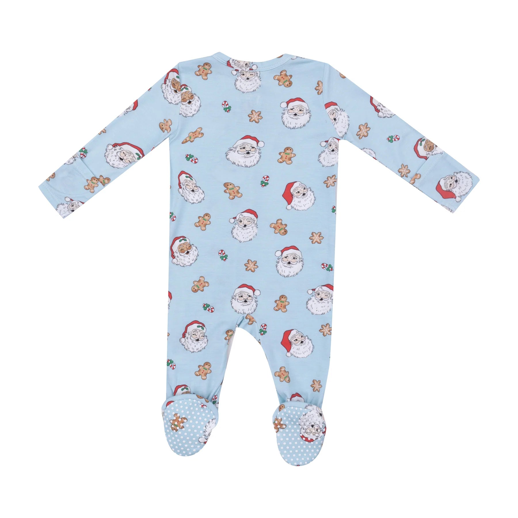 Angel Dear Vintage Santa 2 Way Zip Footie Blue |. Vagabond Apparel Boutique