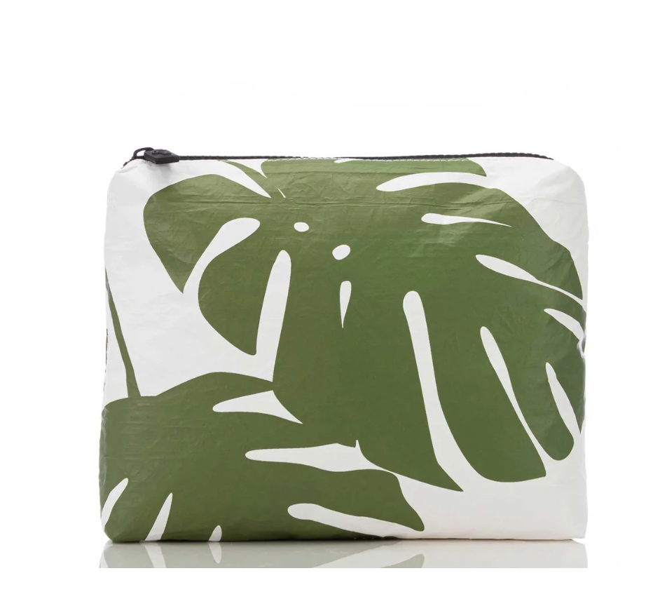 Aloha Monstera Small Pouch Seaweed