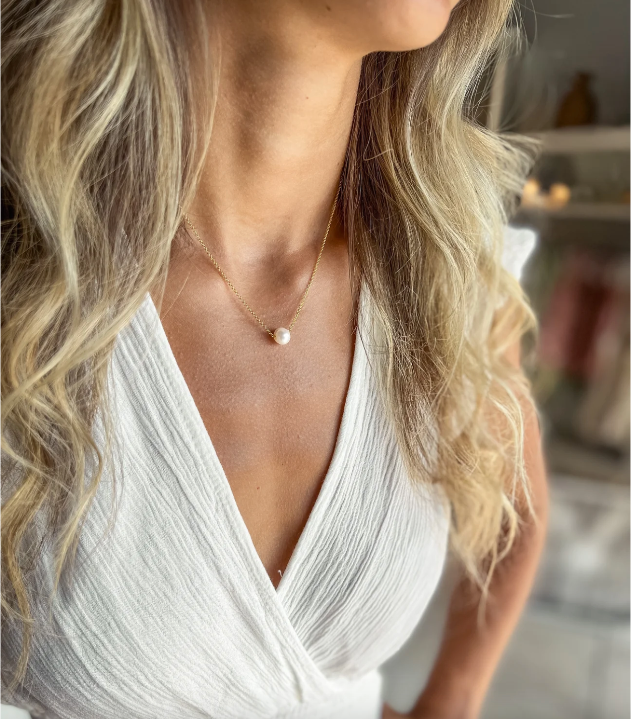 Silver Girl Single Pearl Necklace