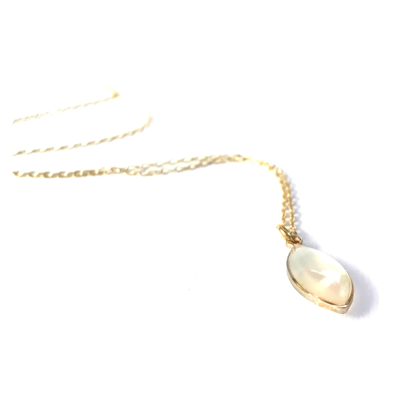 Silver Girl Moonstone Marquis Necklace