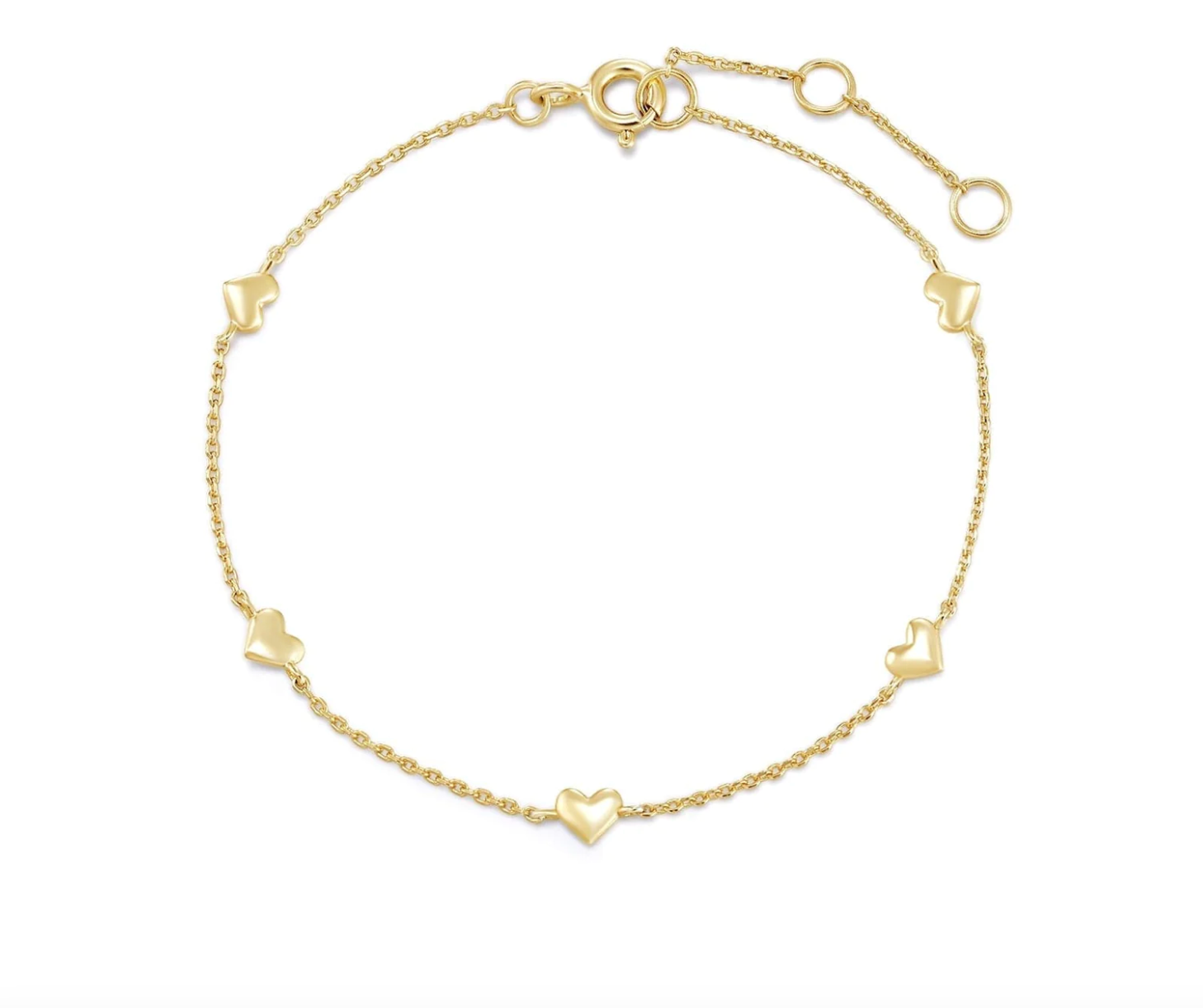 Eklexic Multi Micro Heart Bracelet 14K Gold Plated