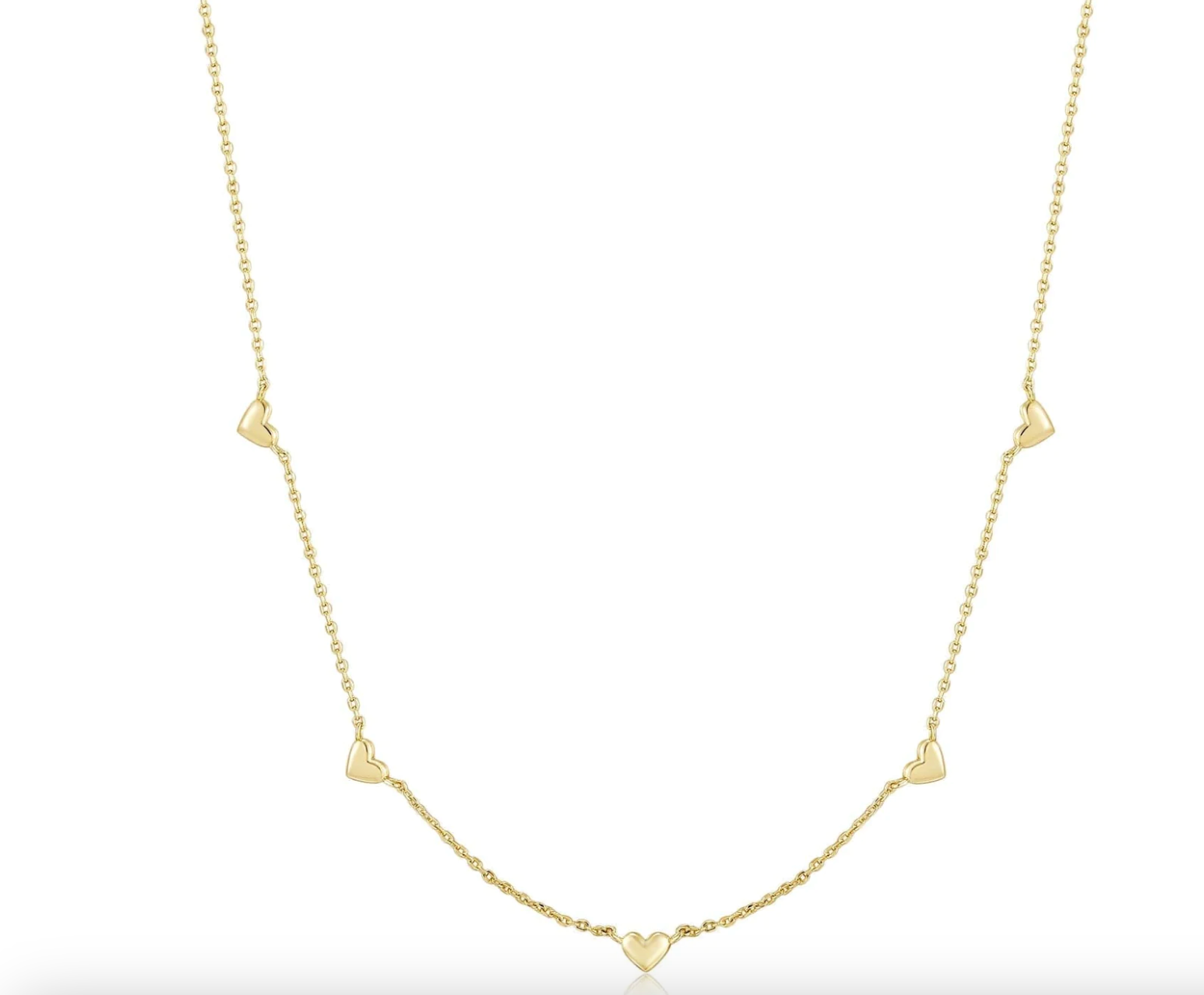 Eklexic Multi Micro Heart Necklace 14K Gold Plated