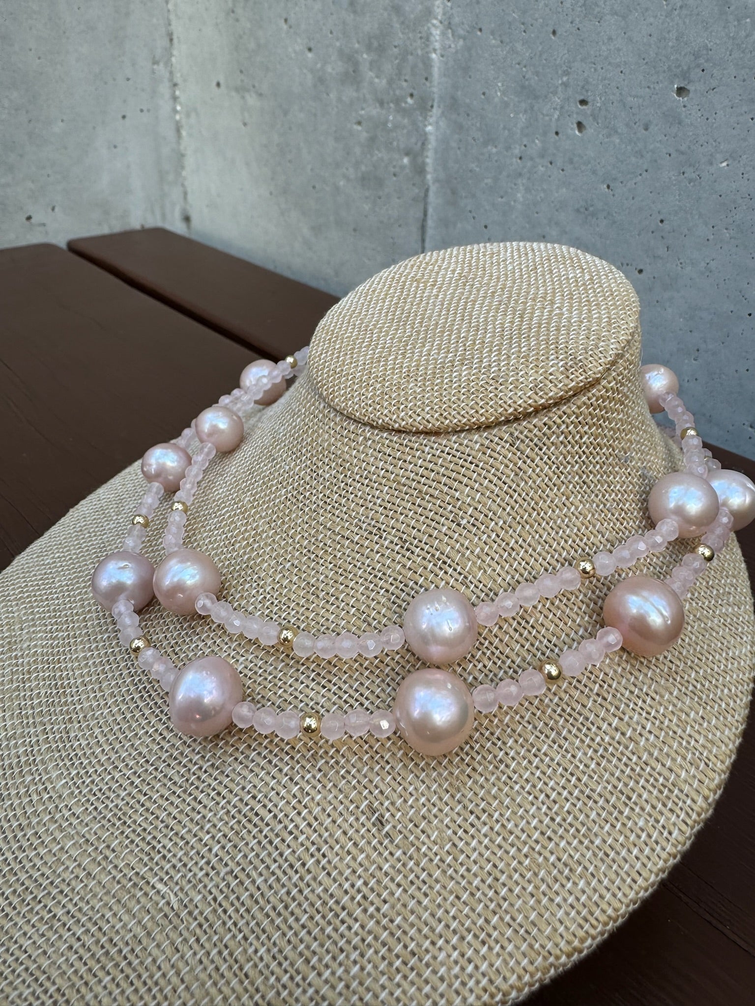 Sea Lustre 7 Pearl Rose Quartz Necklace | Vagabond Apparel Boutique