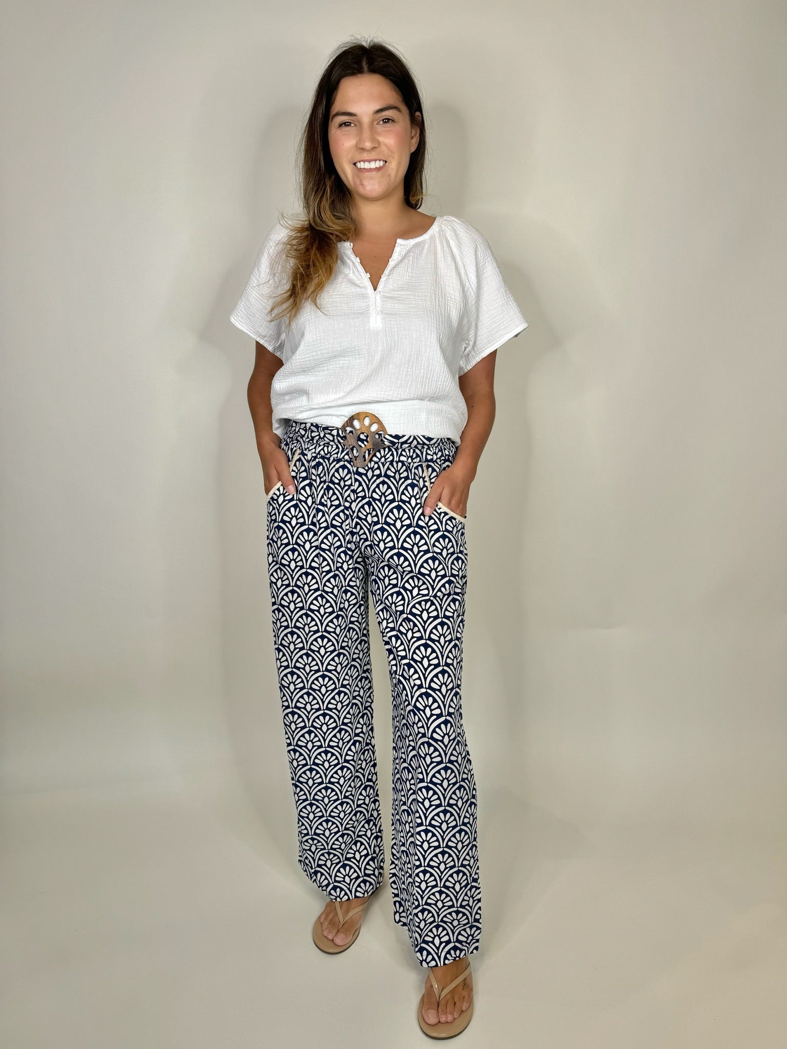 Skemo Art Deco Pants Navy | Vagabond Apparel Boutique