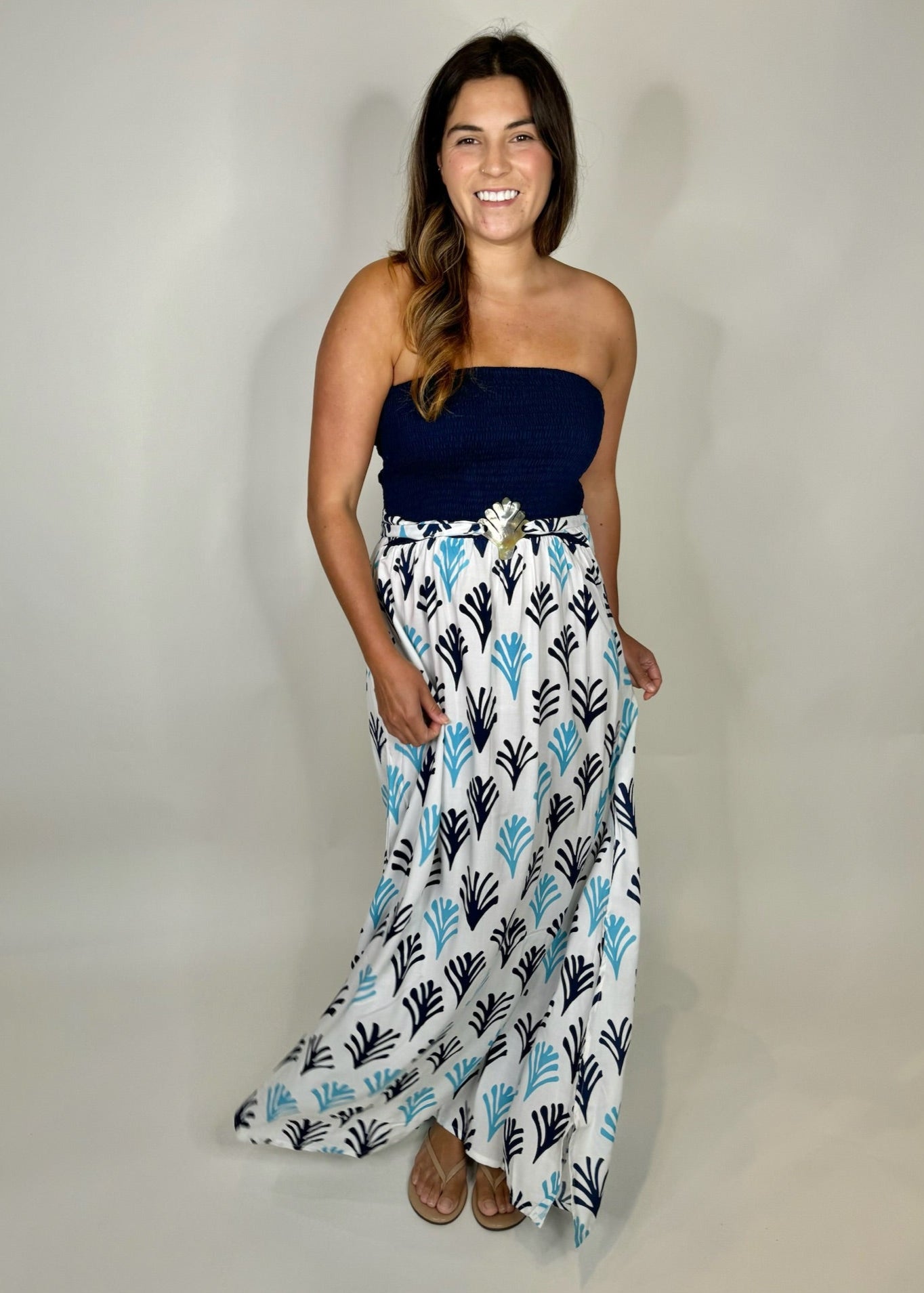 Skemo Seaweed Maxi Dress Blue | Vagabond Apparel Boutique