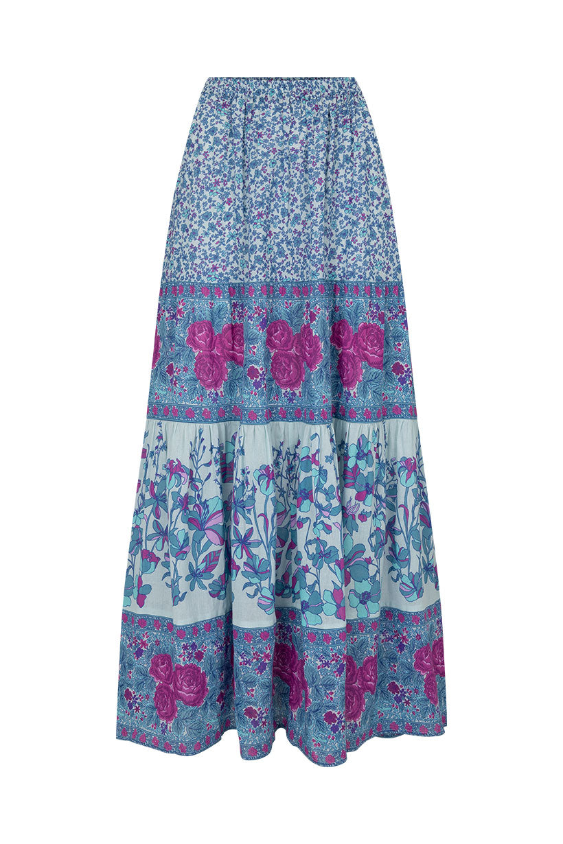 Spell Love Jetty Maxi Skirt Blue Nirvana | Vagabond Apparel Boutique