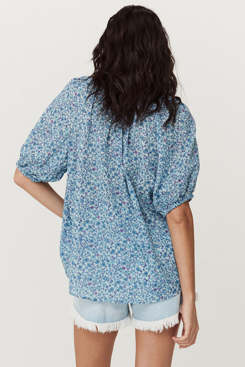 Spell Love Jetty Short Sleeve Blouse Blue Nirvana | Vagabond Apparel Boutique