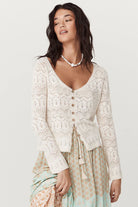 Spell Siesta Pointelle Cardigan Daisy | Vagabond Apparel Boutique