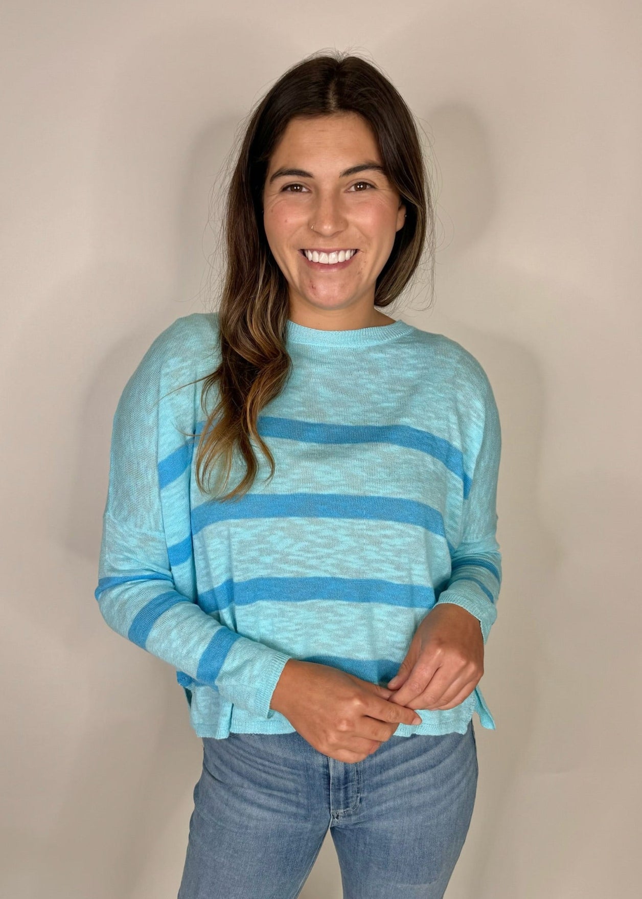 Stitch Drop Ketch Sweater Blue Lagoon | Vagabond Apparel Boutique