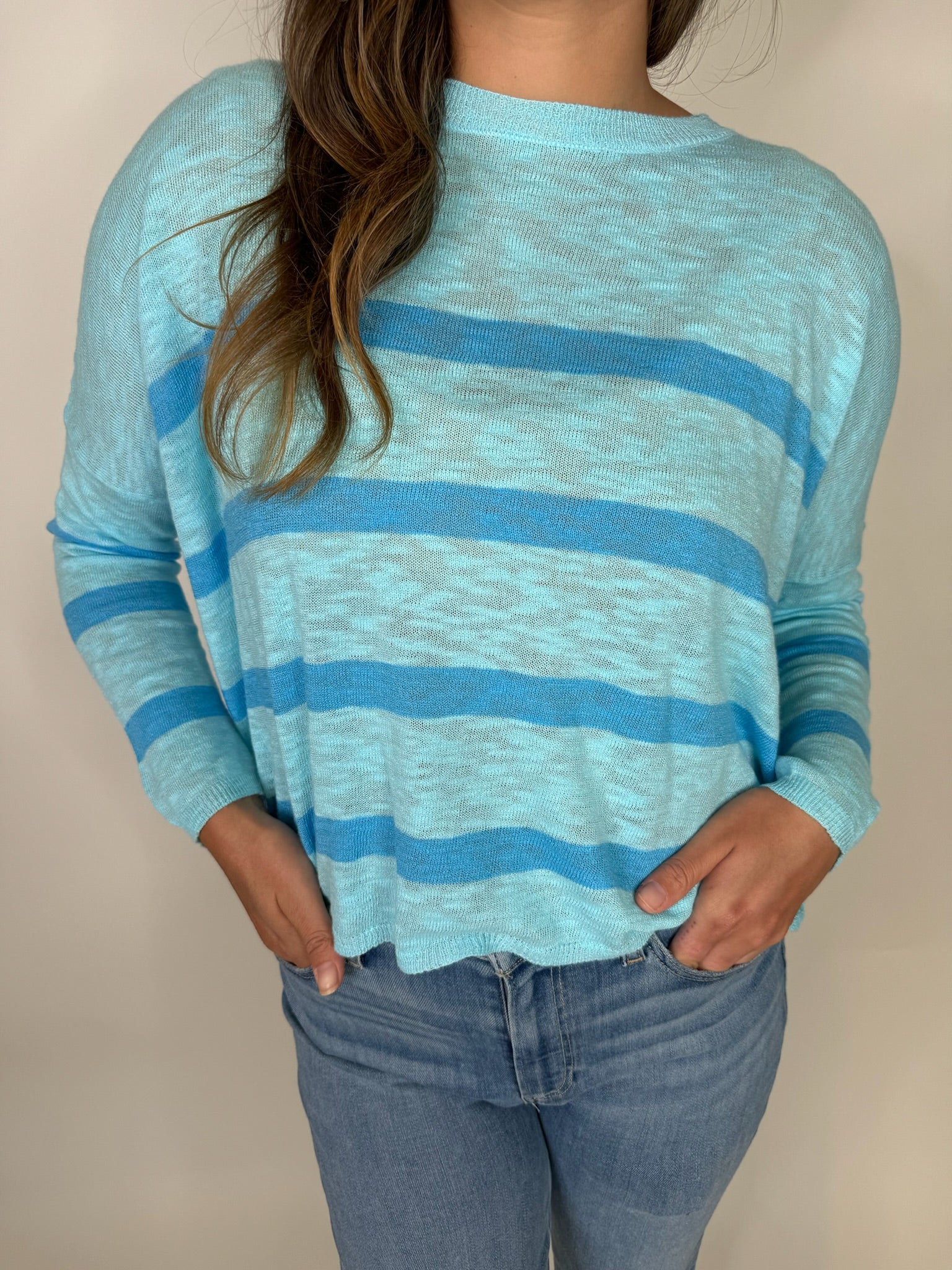 Stitch Drop Ketch Sweater Blue Lagoon | Vagabond Apparel Boutique