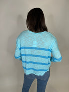 Stitch Drop Ketch Sweater Blue Lagoon | Vagabond Apparel Boutique