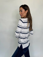 Stitch Drop Zipline Stripe Sweater | Vagabond Apparel Boutique