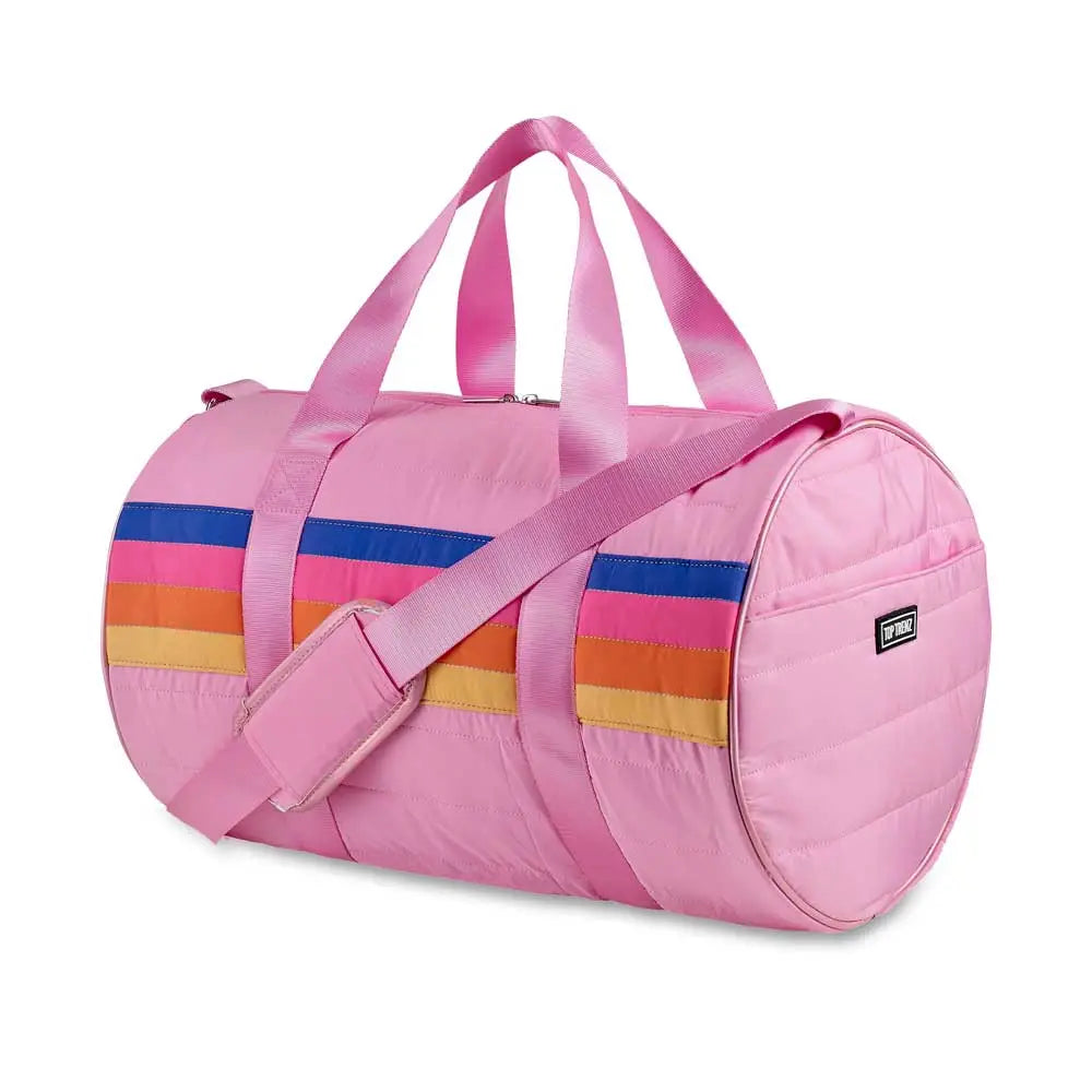 Top Trenz Retro Stripe Puffer Duffle | Vagabond Apparel Boutique