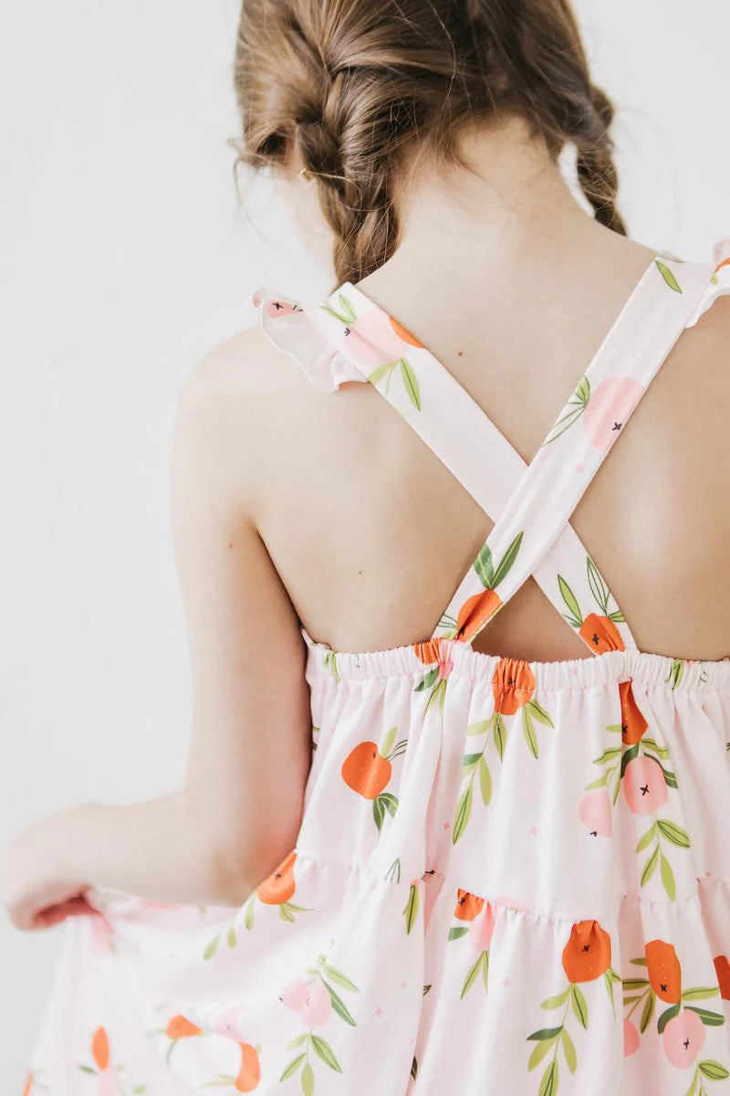 Mila & Rose Tangerine Ruffle Cross Back Dress | Vagabond Apparel Boutique