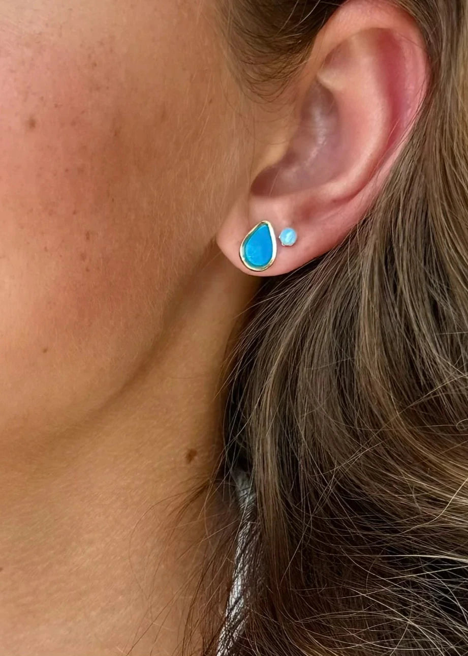 Silver Girl Teardrop Post Turquoise | Vagabond Apparel Boutique