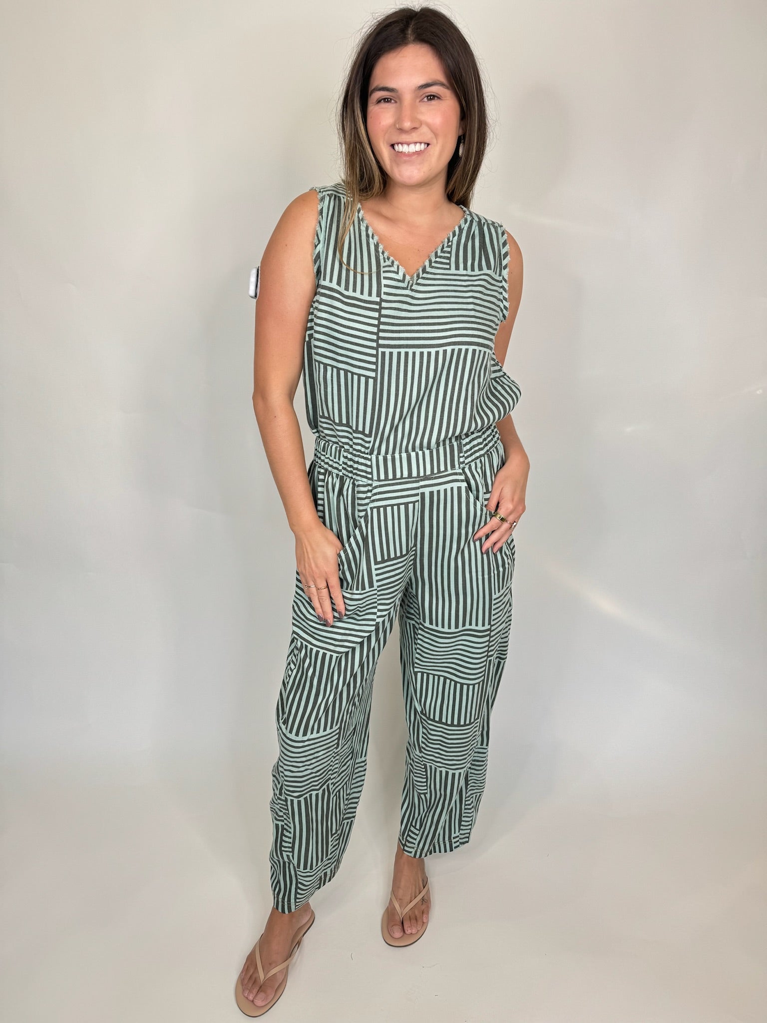 Umgee Striped Baggy Fit Pants | Vagabond Apparel Boutique