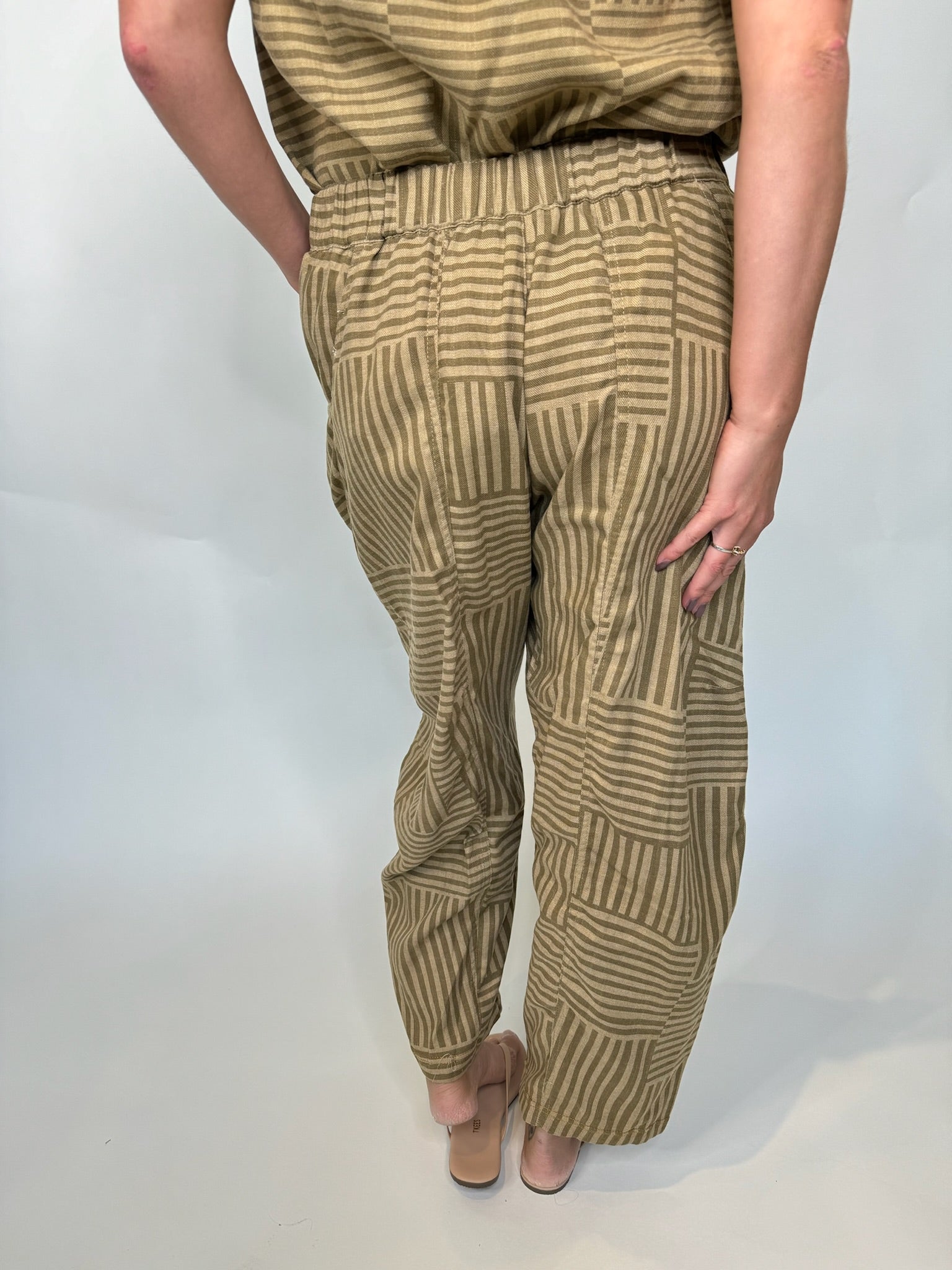 Umgee Striped Baggy Fit Pants | Vagabond Apparel Boutique