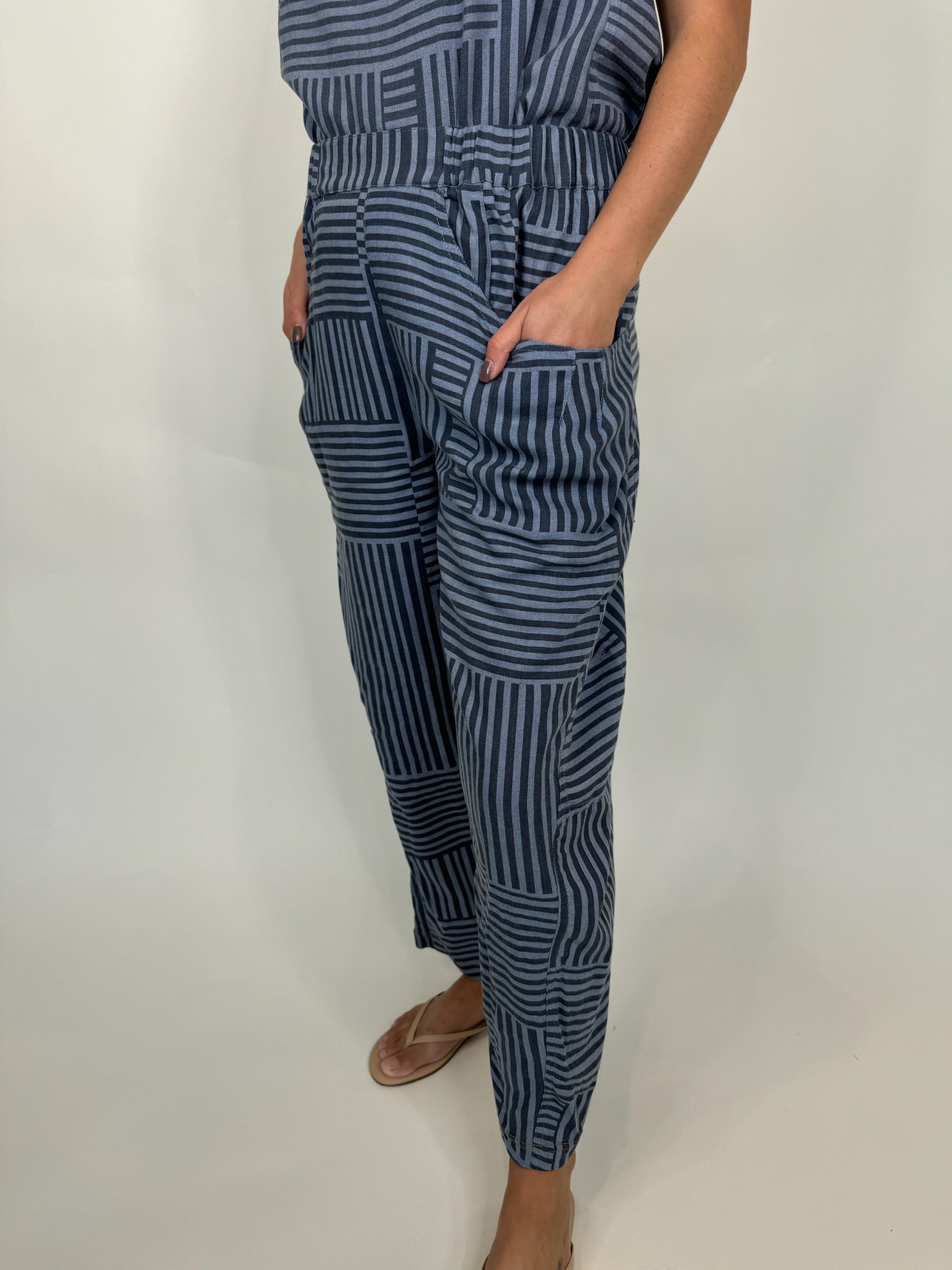 Umgee Striped Baggy Fit Pants | Vagabond Apparel Boutique