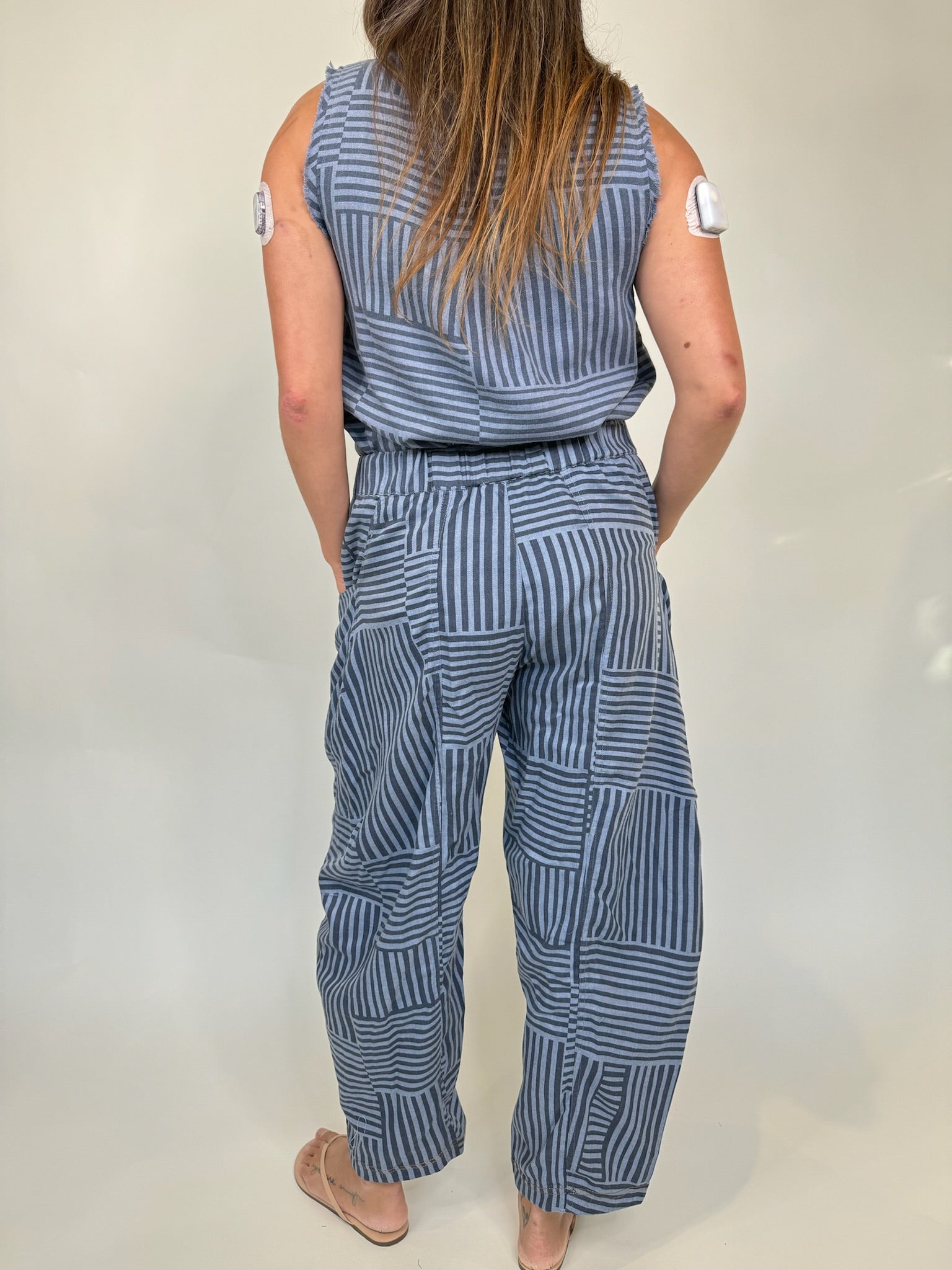 Umgee Striped Baggy Fit Pants | Vagabond Apparel Boutique