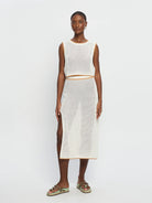 Vivi Knit Midi Skirt White | Vagabond Apparel Boutique