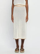 Vivi Knit Midi Skirt White | Vagabond Apparel Boutique