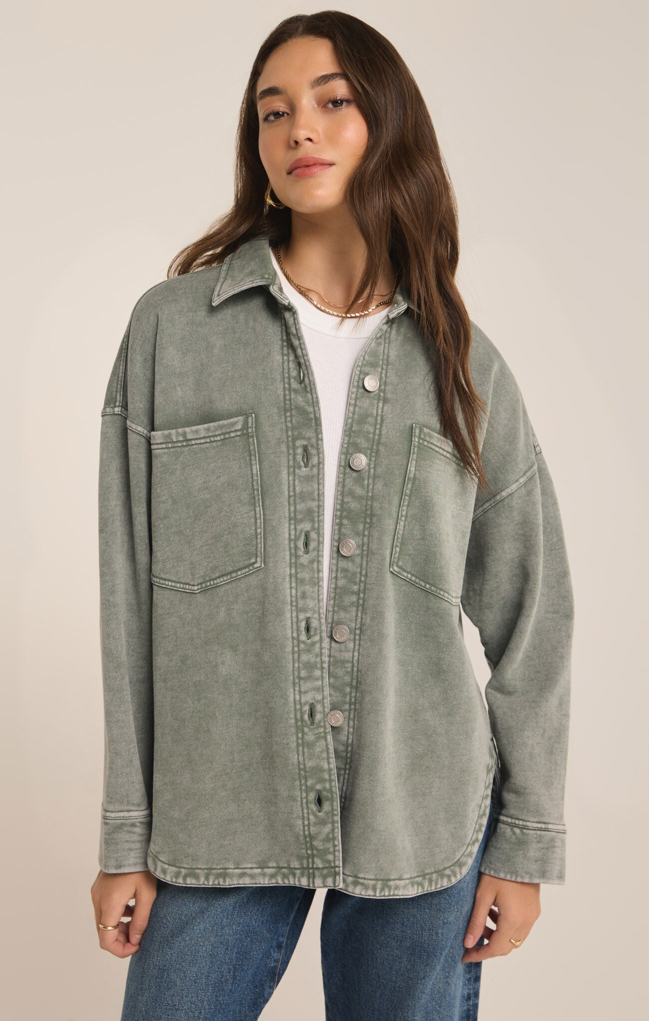 Z Supply All Day Knit Jacket Palm Green | Vagabond Apparel Boutique