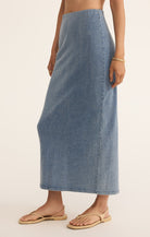 Z Supply Gail Jersey Denim Midi Skirt | Vagabond Apparel Boutique