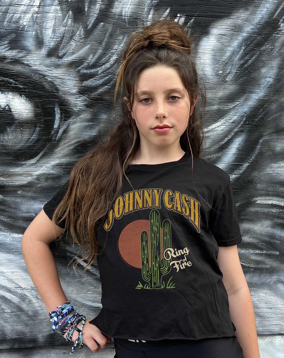 Rowdy Sprouts Johnny Cash Not Quite Crop Tee Black | Vagabond Apparel Boutique