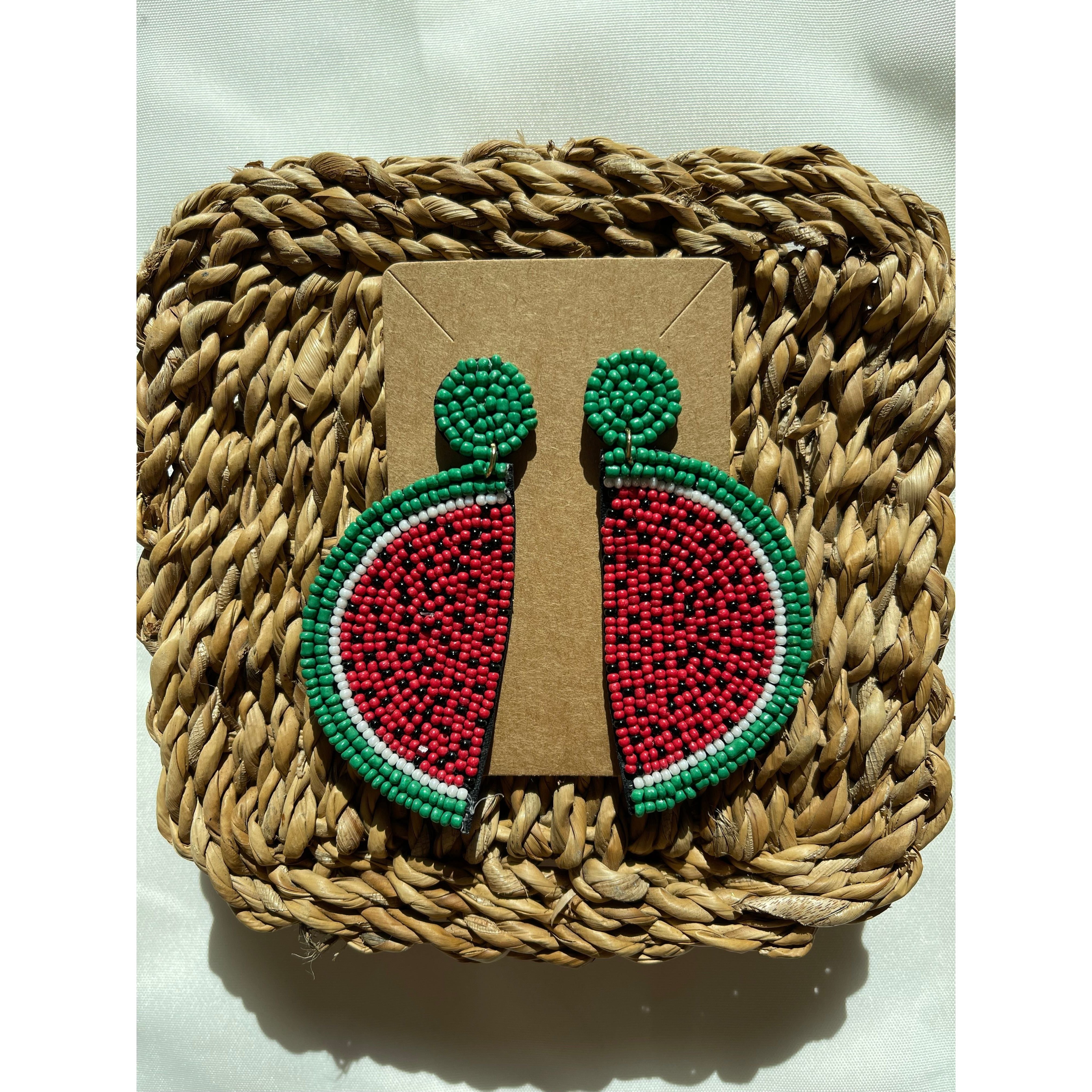 GSA Watermelon Beaded Earrings