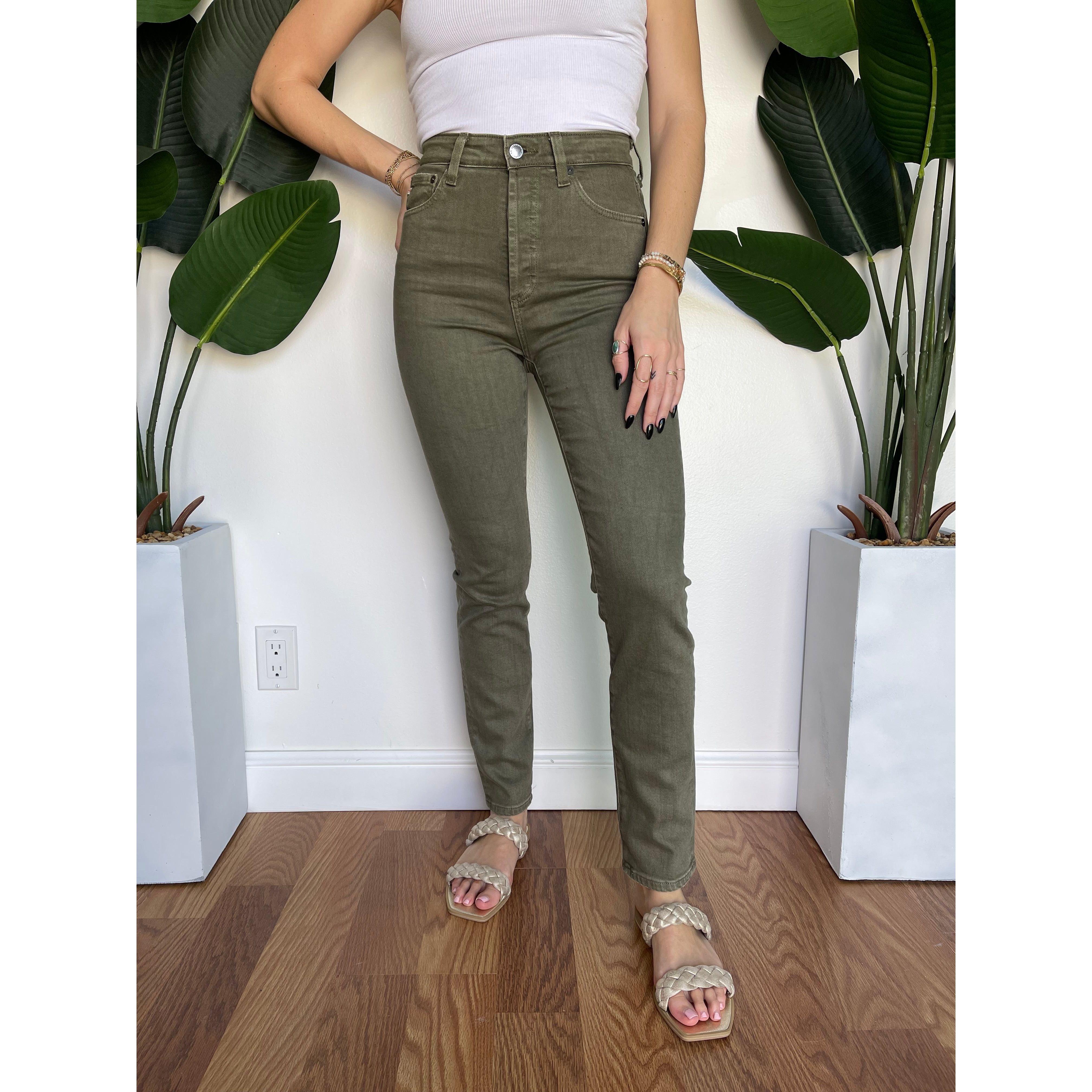 AG Jeans Alexxis Slim Sulfur Green | Vagabond Apparel Boutique | Florida